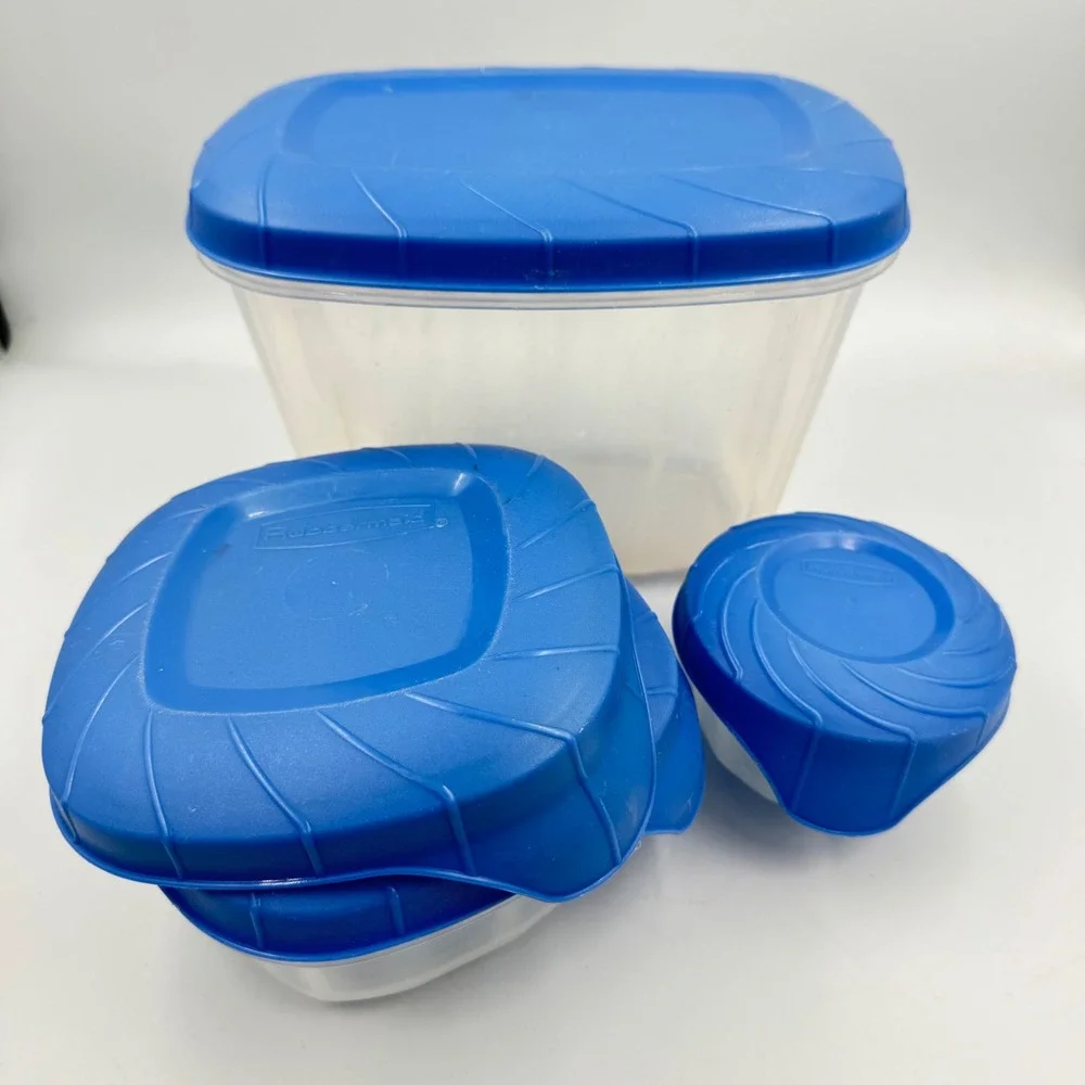 Rubbermaid Food Storage Containers Blue Servin Saver Set 1.3 2.4 6.5